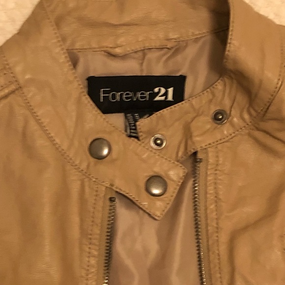 Vintage Member’s Only Style, Tan, Faux Leather Jacket, by Forever 21 - Picture 9 of 10
